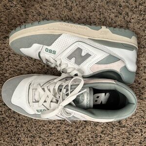New Balance 550 White and Gray Athletic Shoes